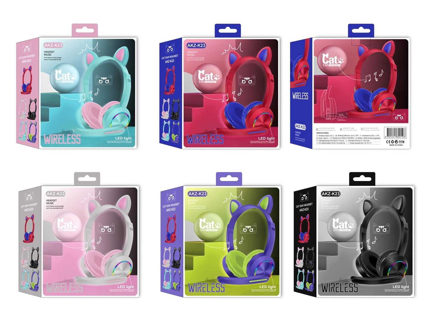 Cat ears auriculares bluetooth, auriculares, etiqueta auriculares Item Picture