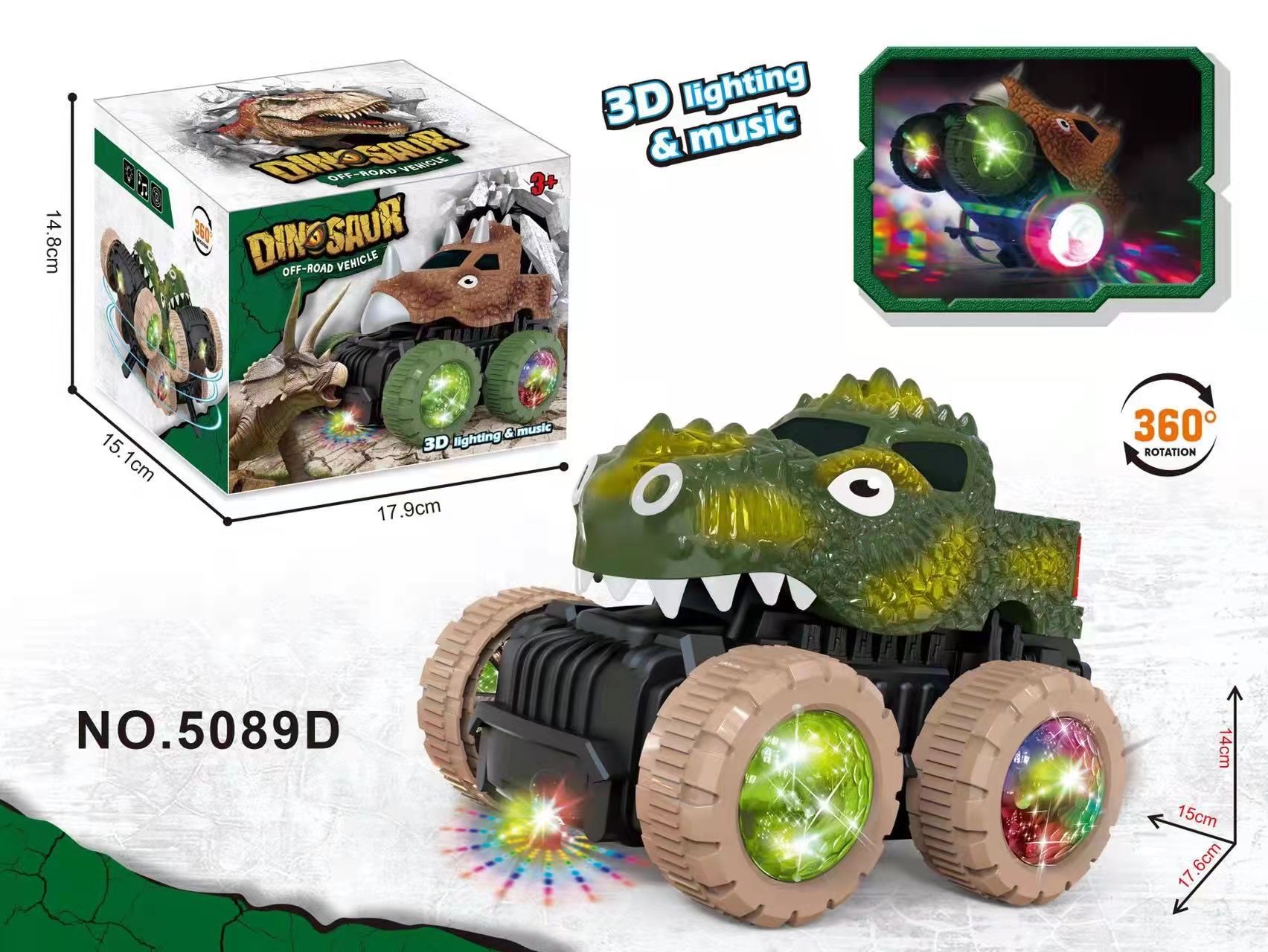 5089D Electric Dinosaur Universal Rotating Car
