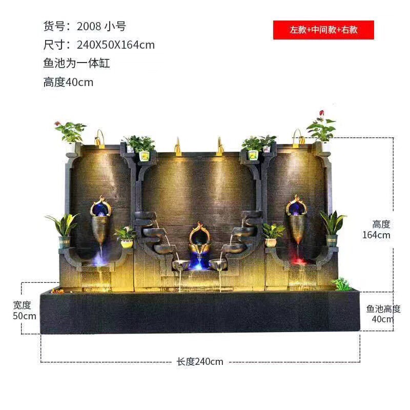 Water curtain walls, flowing water screens, artificial rockeries, fountains, mountain and water landscapes, courtyard gardens, water features, circulating water ornaments details Picture