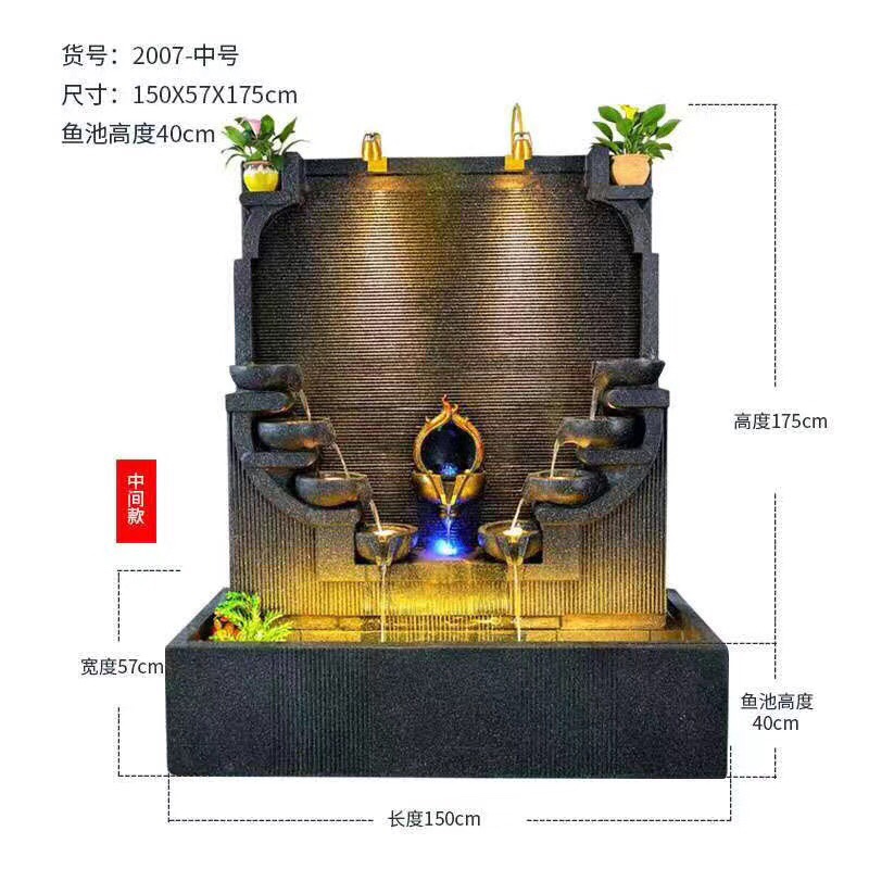 Water curtain walls, flowing water screens, artificial rockeries, fountains, mountain and water landscapes, courtyard gardens, water features, outdoor circulating ornaments