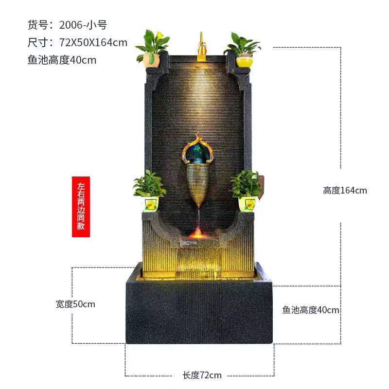 Water curtain walls, flowing water screens, artificial rockeries, fountains, mountain and water landscapes, courtyard gardens, water features, circulating water ornaments Specification image