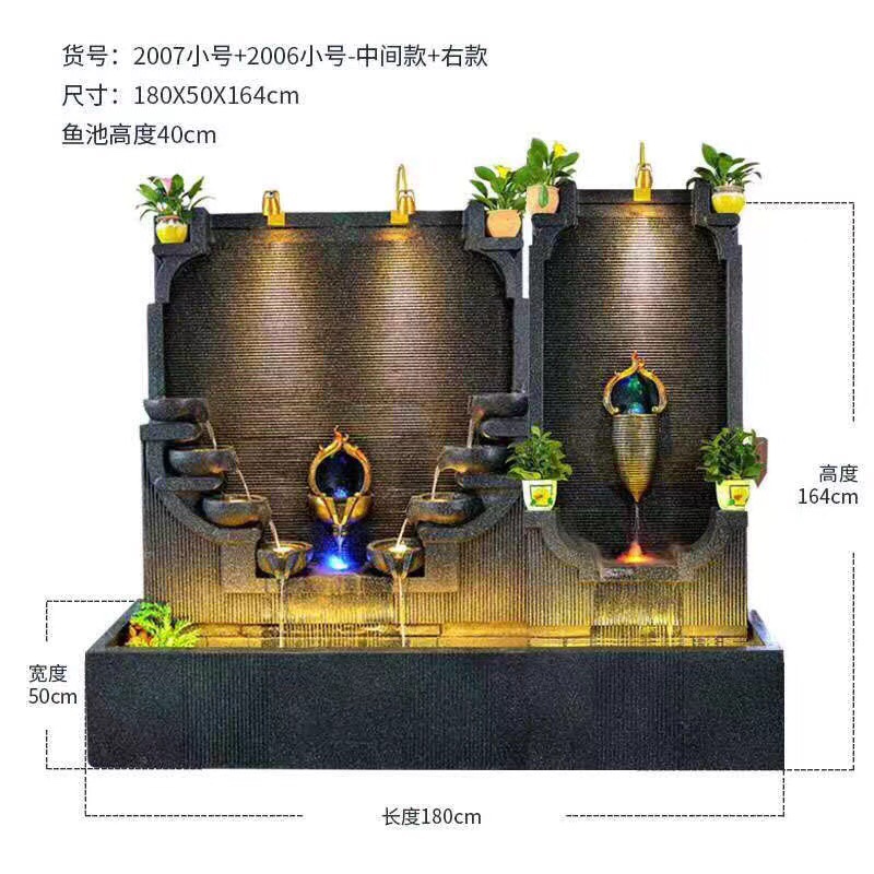 Water curtain walls, flowing water screens, artificial rockeries, fountains, mountain and water landscapes, courtyard gardens, water features, outdoor circulating ornaments Application Scenario