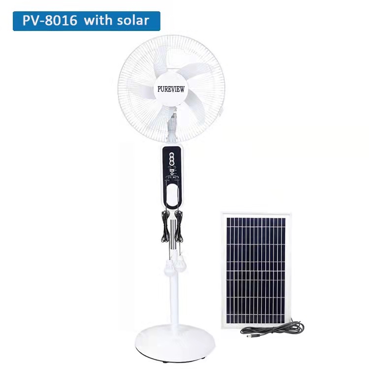 8-inch solar fan charging table fan with LED light, radio, MP3 player and Bluetooth speaker functions Application Scenario