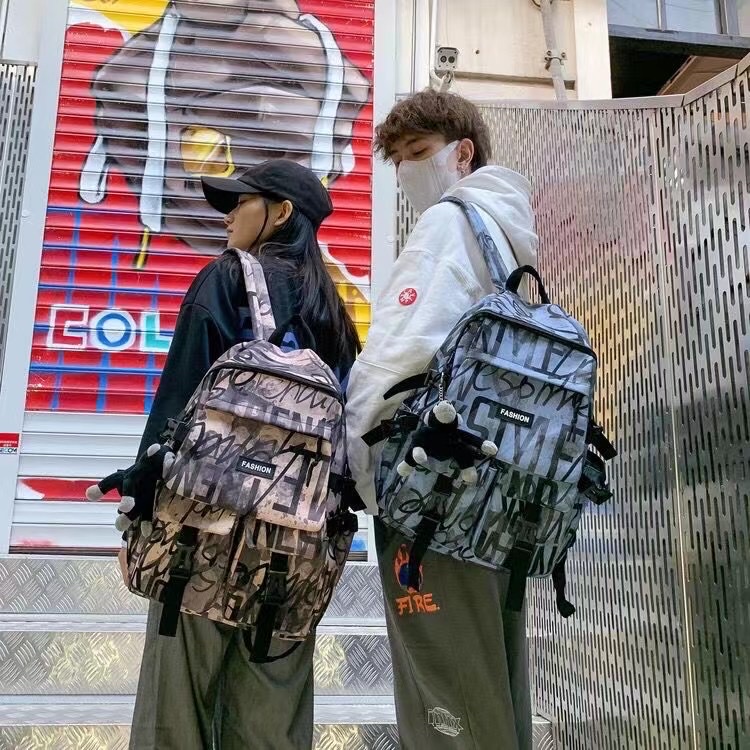 初中潮流双肩包高中大学生运动款简约背包女2022年新款书包男女