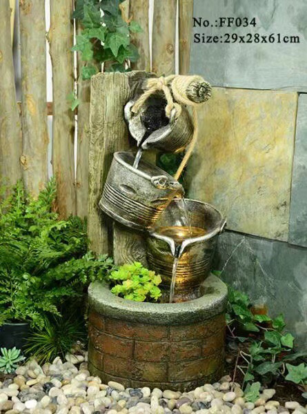 New Chinese-style courtyard decorative rockery, flowing water fountain, fish pond, outdoor garden landscape, waterfall and decorative items Item Picture
