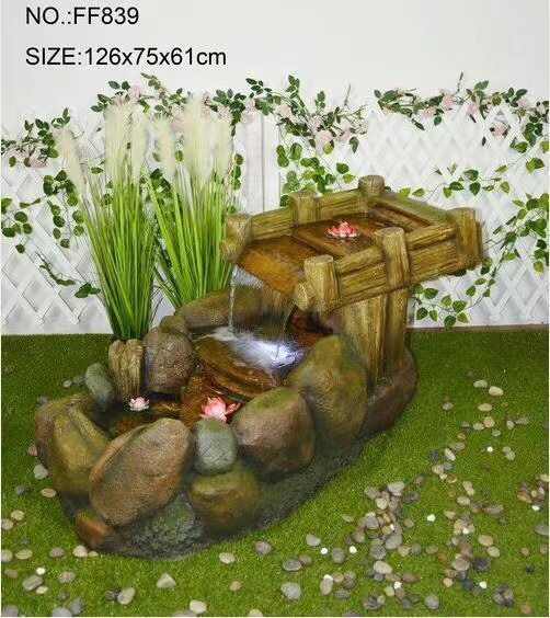New Chinese-style courtyard decorative rockery, flowing water fountain, fish pond, outdoor garden landscape, waterfall and decorative items