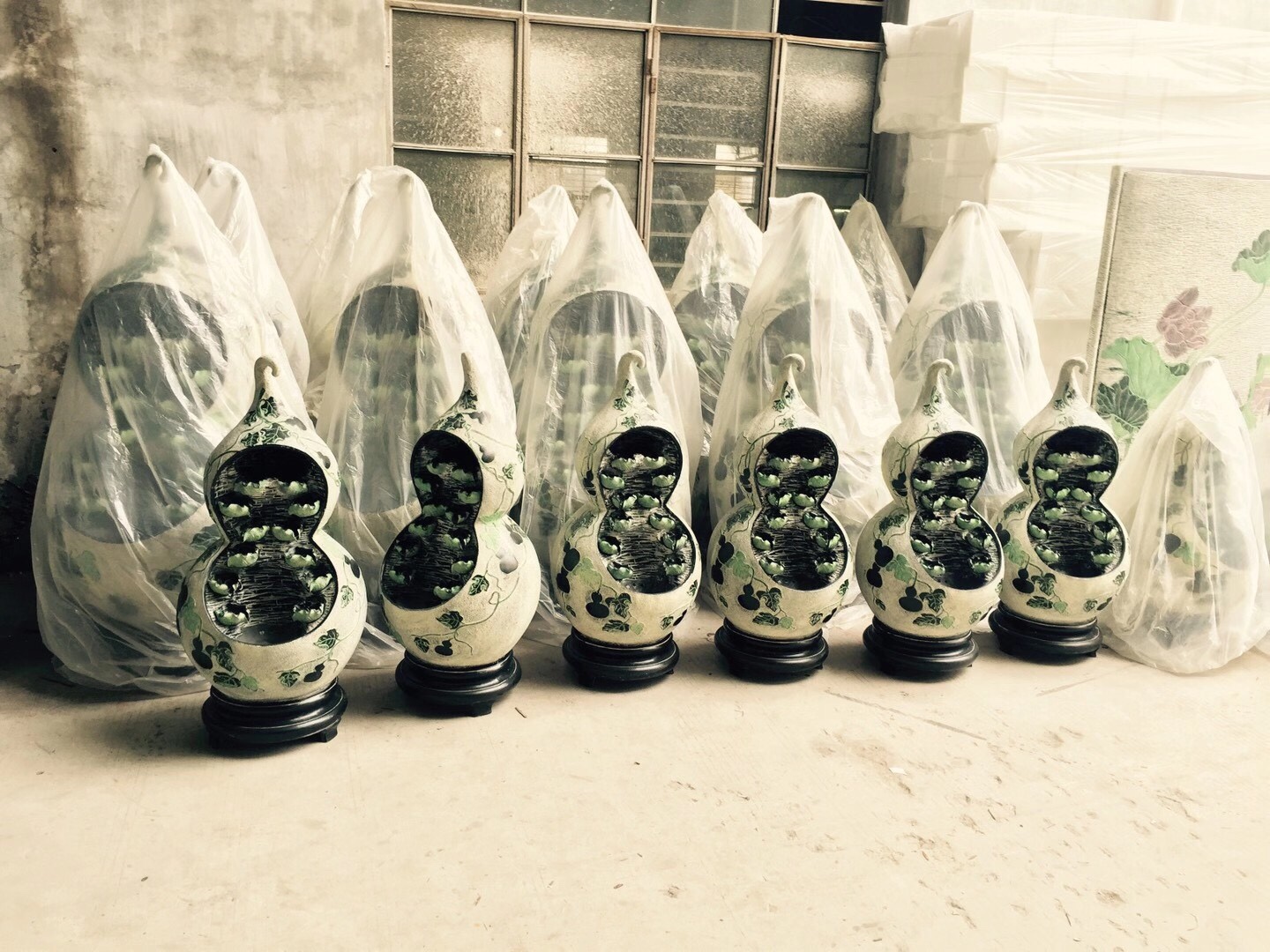 Chinese-style large floor-standing indoor office handicrafts, gourds, fountains, flowing water ornaments, humidifiers details Picture