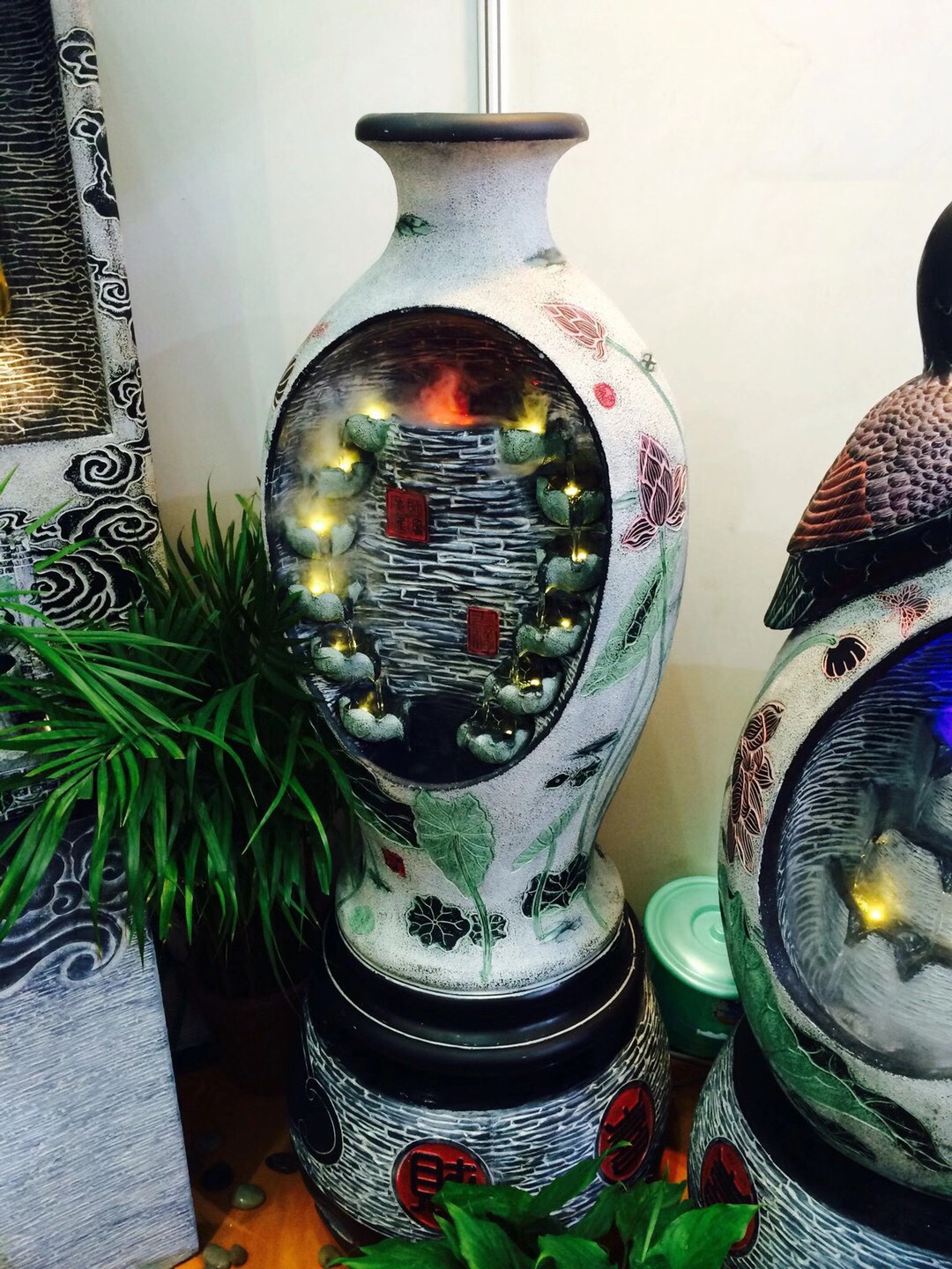 Chinese-style large floor-standing indoor office handicrafts, gourds, fountains, flowing water ornaments, humidifiers Item Picture