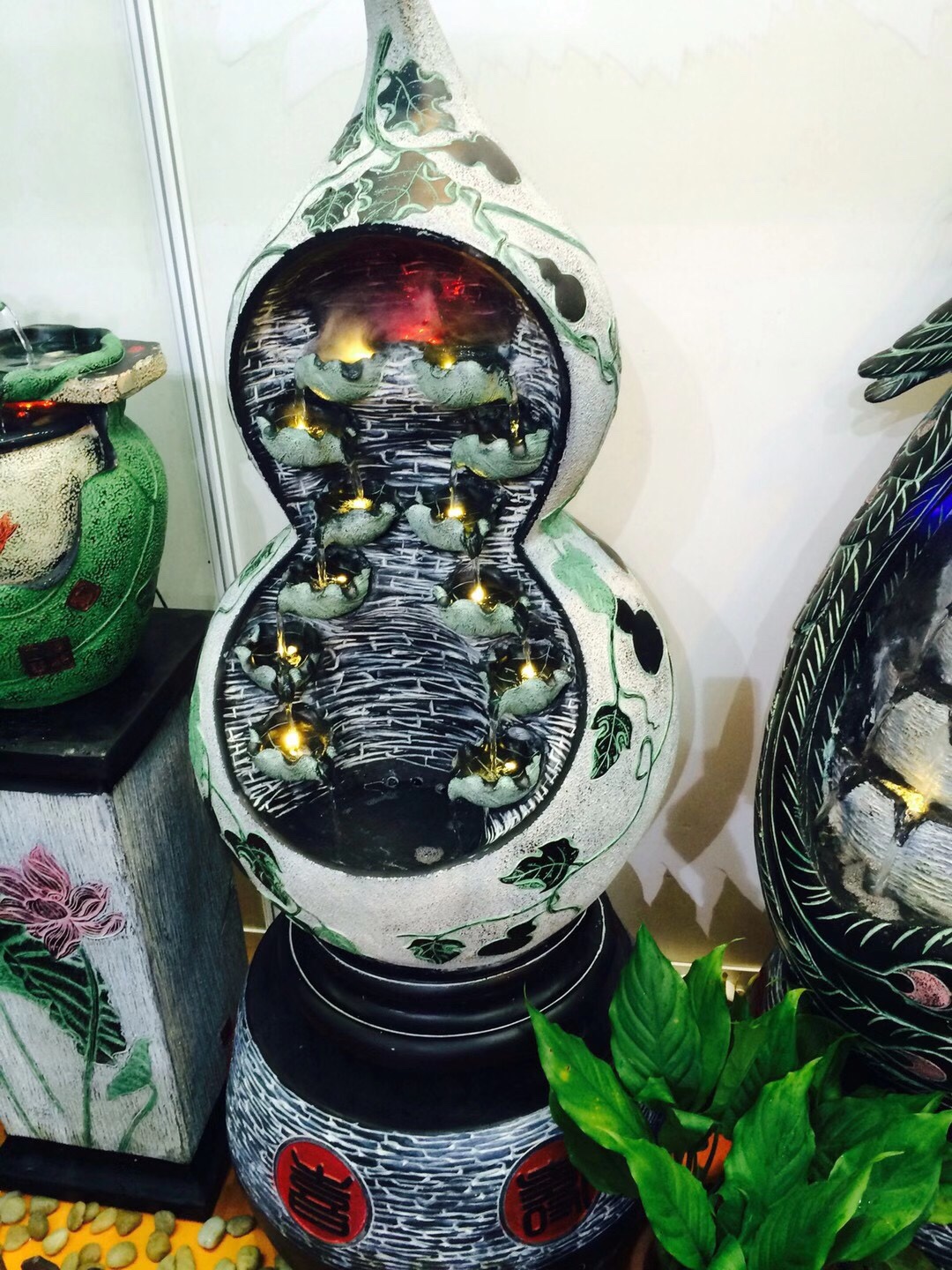 Chinese-style large floor-standing indoor office handicrafts, gourds, fountains, flowing water ornaments, humidifiers Application Scenario