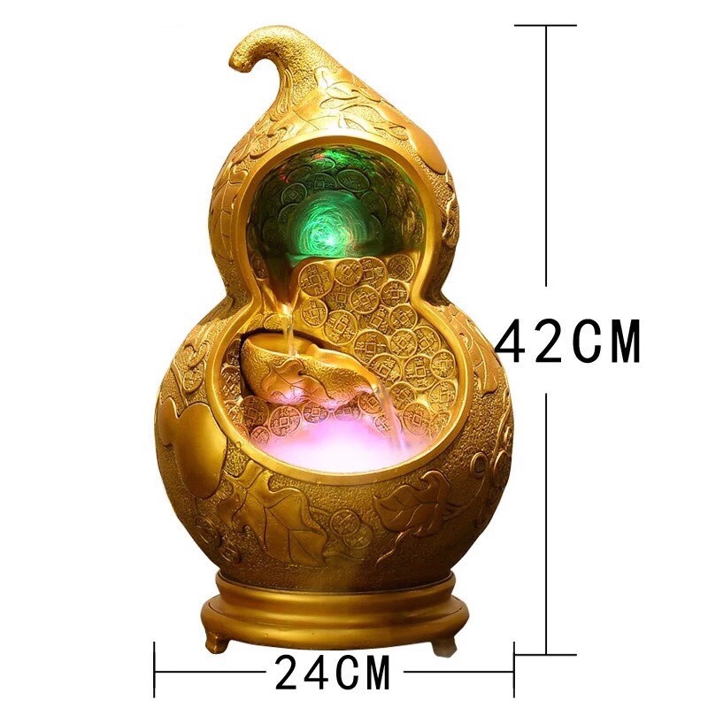 Gourd-shaped flowing water decorative item, Five Blessings Arrive at the door, living room decoration, gift for moving into a new home and opening ceremony