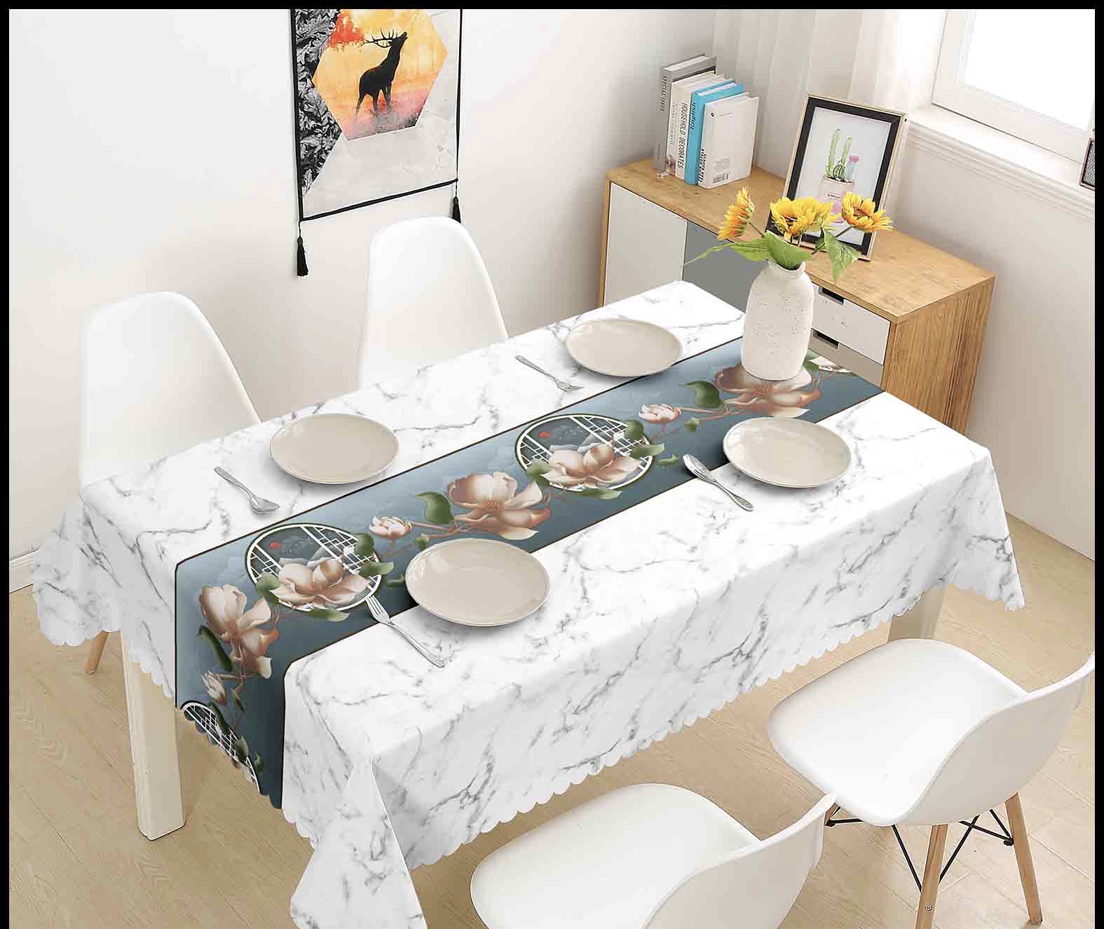 厂家直销中式国潮时尚环保仿皮草台布详情图1