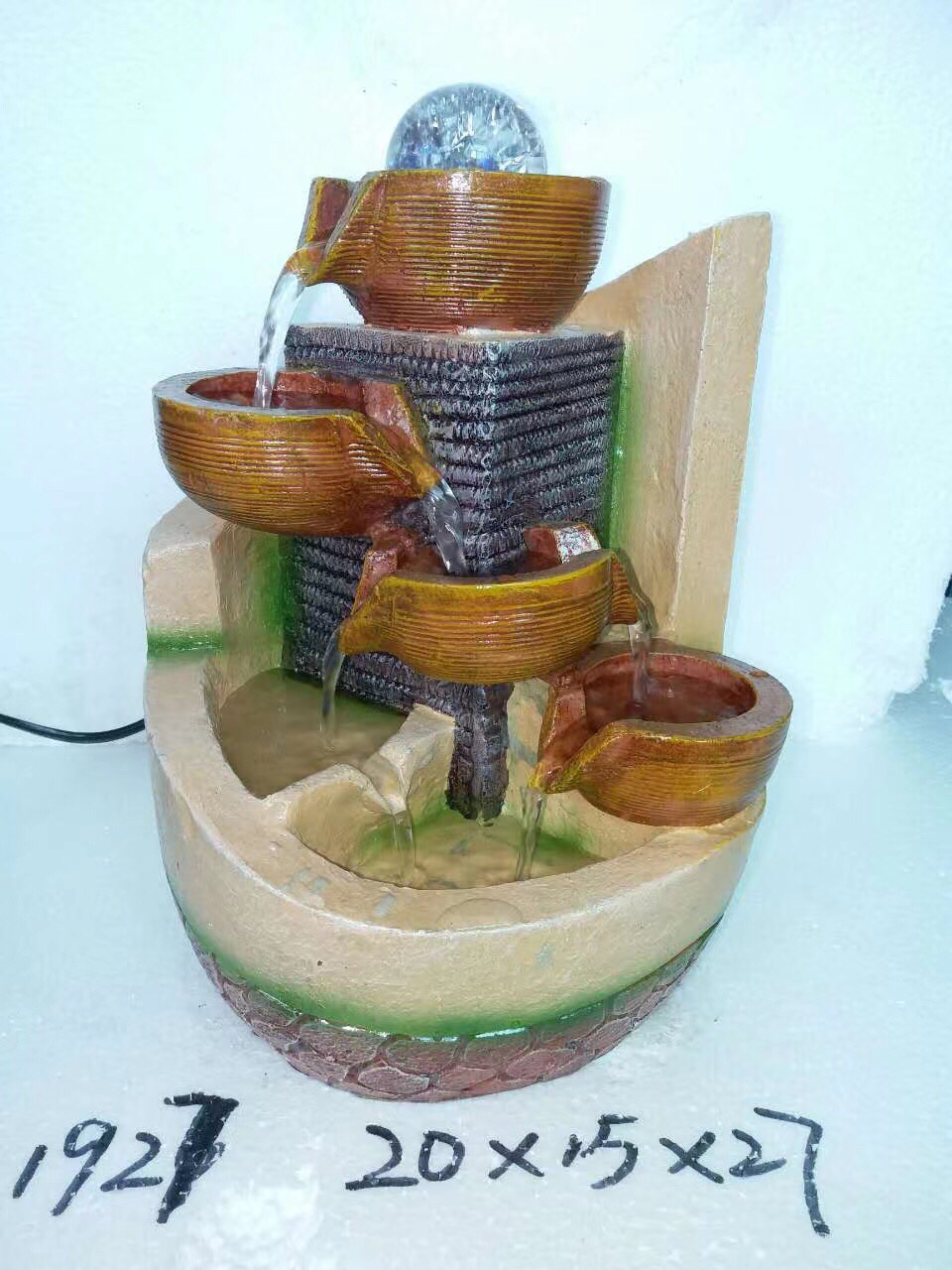 Chinese-style desktop water fountain, circulating water display, TV cabinet, living room, office and home decoration handicrafts Item Picture