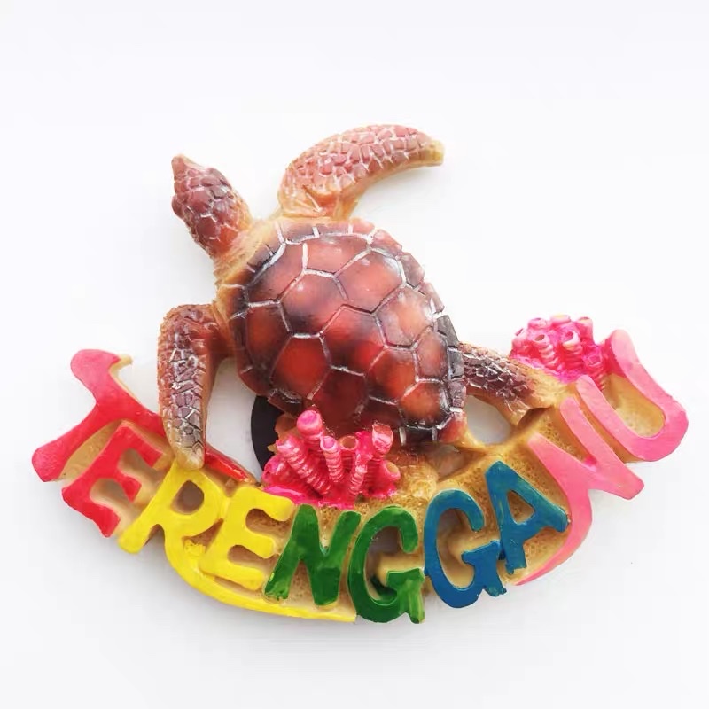 创意工艺品马来西亚登嘉楼州旅游纪念手工彩绘树脂海龟冰箱贴详情图2