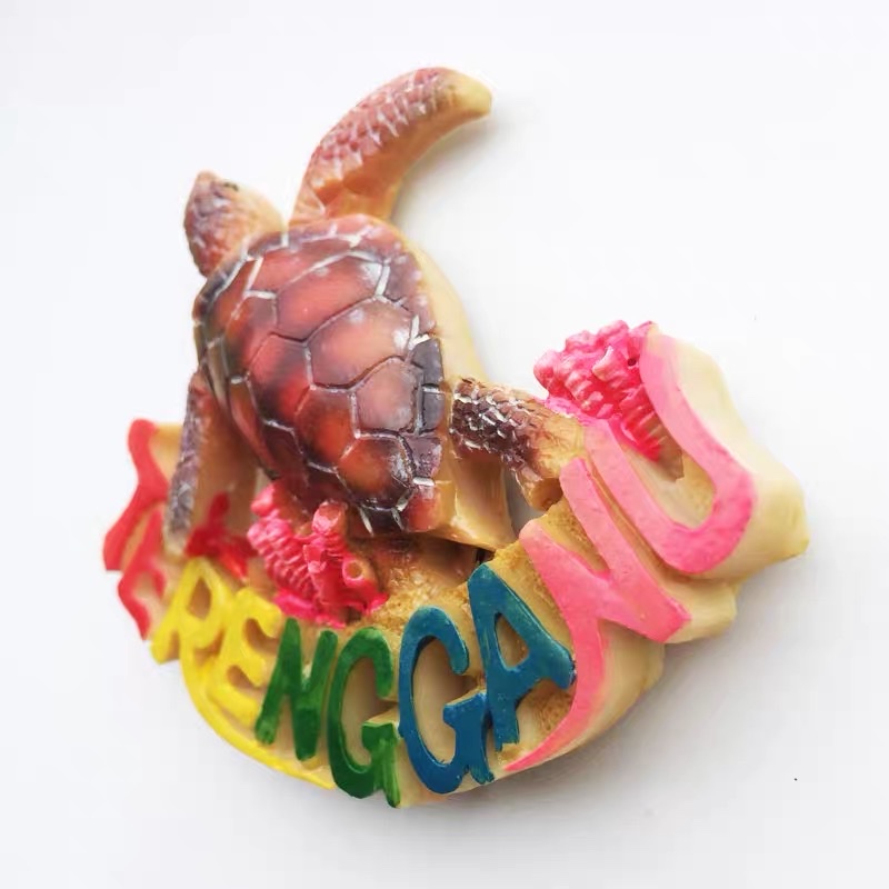 创意工艺品马来西亚登嘉楼州旅游纪念手工彩绘树脂海龟冰箱贴详情图3