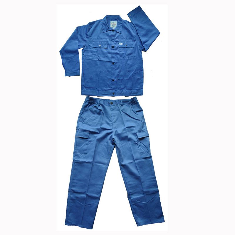 FLYTON 分体服，厚款两件套，浅蓝色套装，工地服，厂家直销长袖工作服，