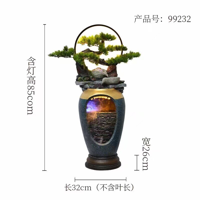 Living room, balcony, rockery, flowing water, fountain ornaments, hotel, home, office, club, opening, landscape, vase decoration Application Scenario