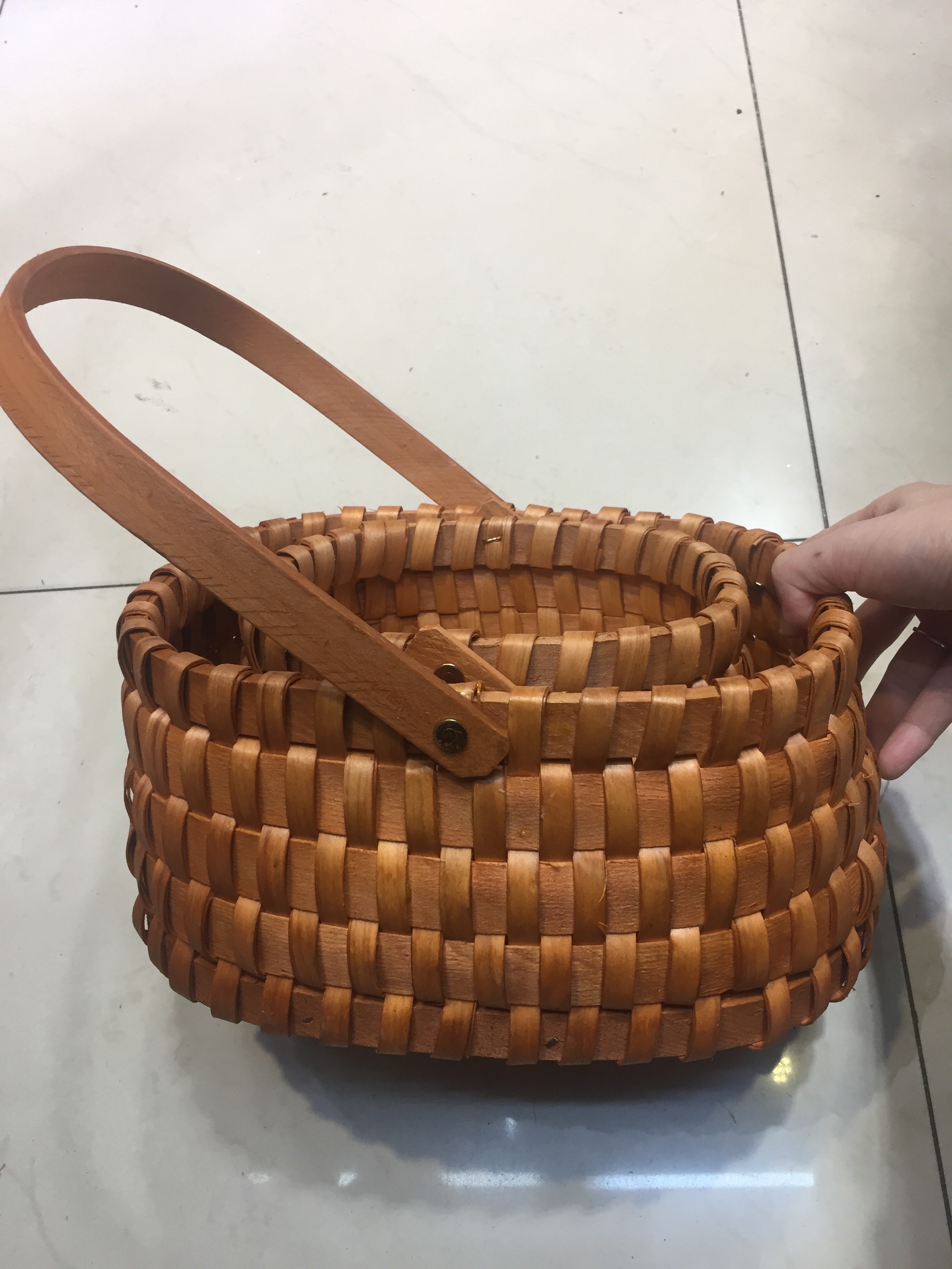 蛋形小口底大活把套二提篮