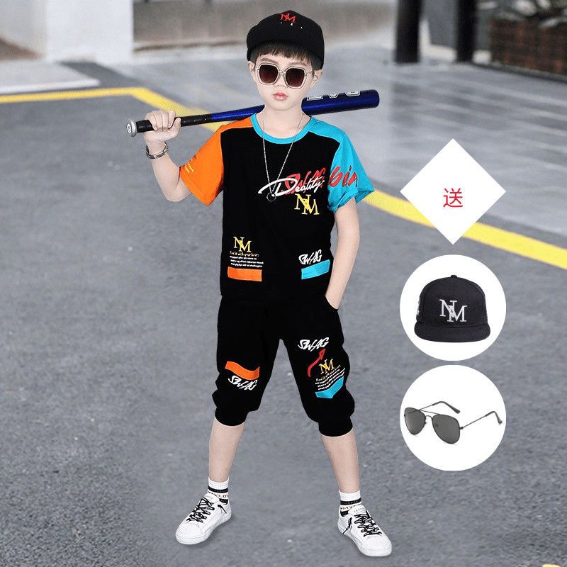 男童夏季运动套装新款洋气潮儿童韩版短袖男孩宝宝时髦两件酷