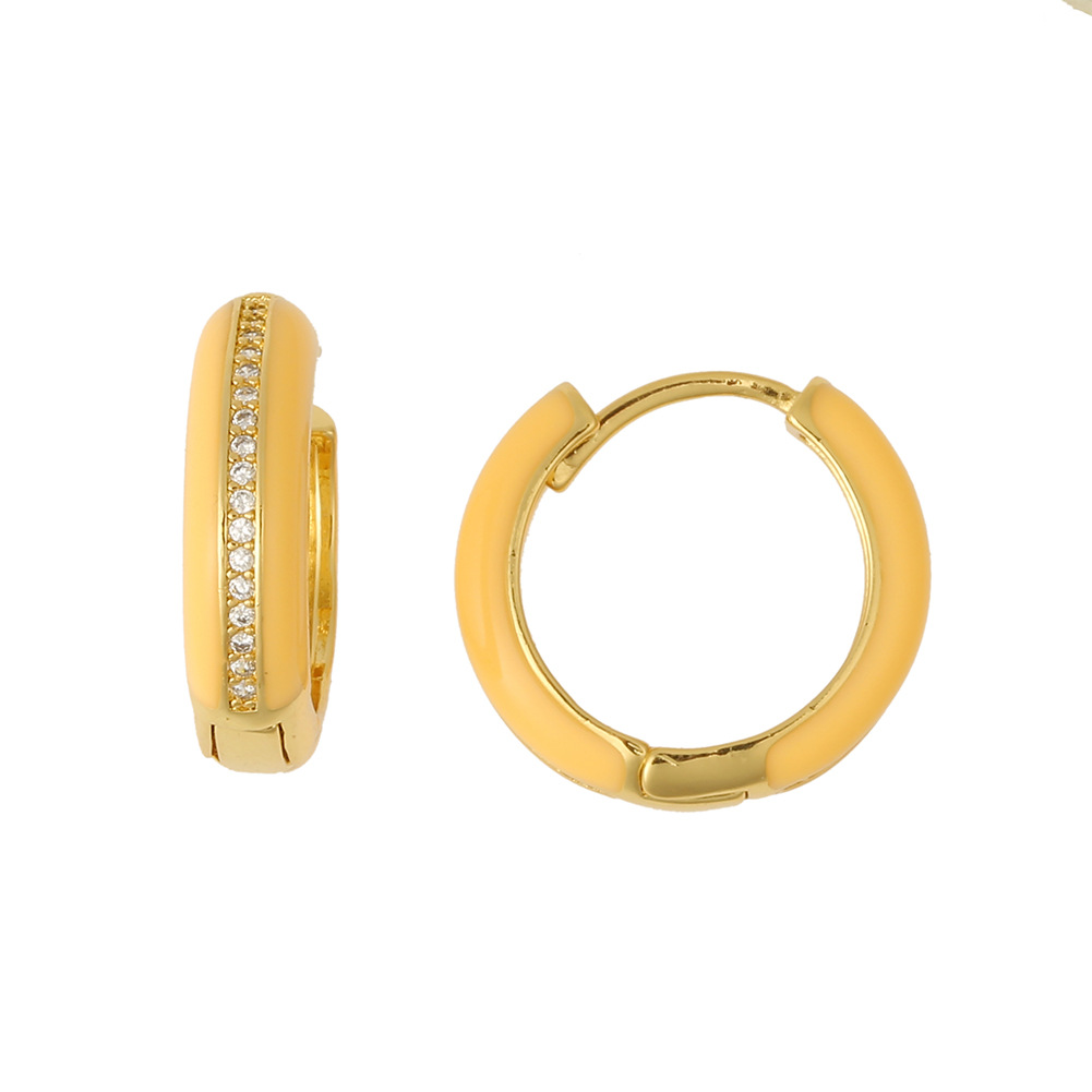 wish Independent Station Cross-border trade source round oil-dripping diamond earrings, retro stud earrings, ear buckles, ear pendants, ear buckles for women detail image 6