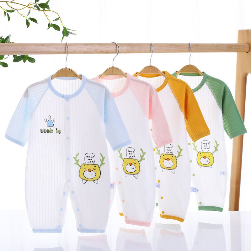 婴儿连体衣纯棉薄款夏季网红宝宝空调服爬服新生儿衣服内衣夏装