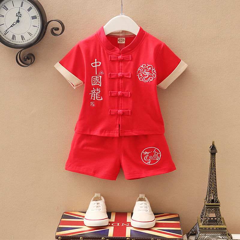 夏季套装/汉服二件套/唐装白底实物图