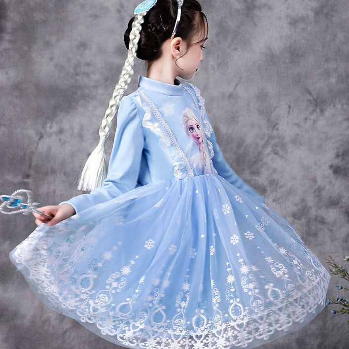 女童冰雪奇缘连衣裙超仙新款女孩生日礼服儿童春秋爱莎公主裙礼服详情图5