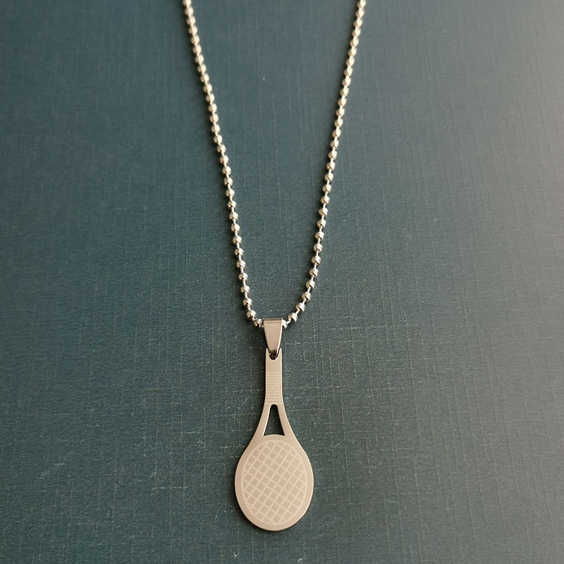 Badminton rackets, titanium steel necklaces, fitness and sports stainless steel pendants and other accessories are selling well in wholesale for foreign trade Specification image