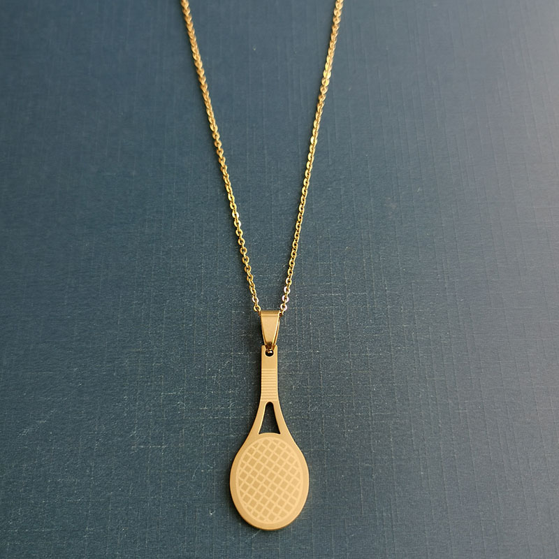 Badminton rackets, titanium steel necklaces, fitness and sports stainless steel pendants and other accessories are selling well in wholesale for foreign trade Item Picture