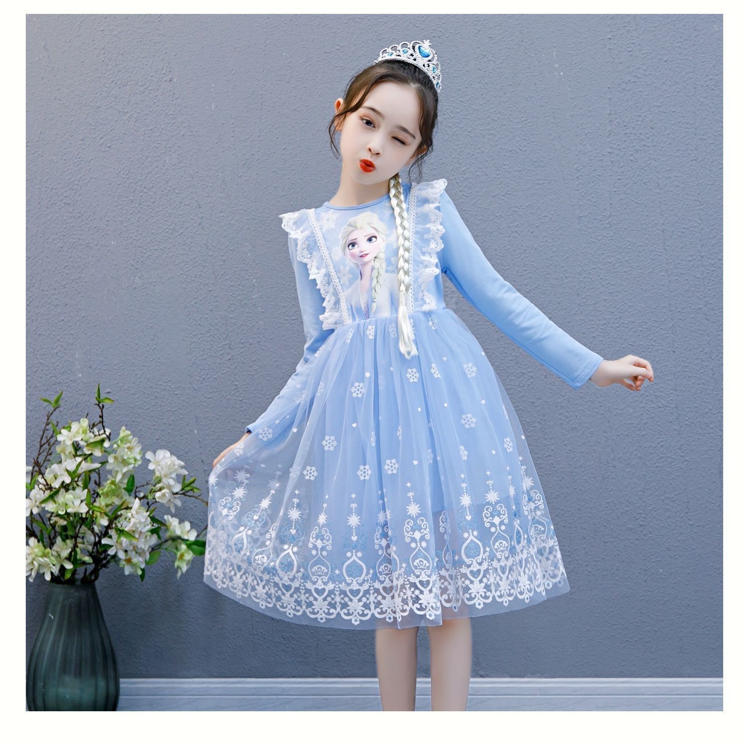 女童冰雪奇缘连衣裙超仙新款女孩生日礼服儿童春秋爱莎公主裙礼服详情图10