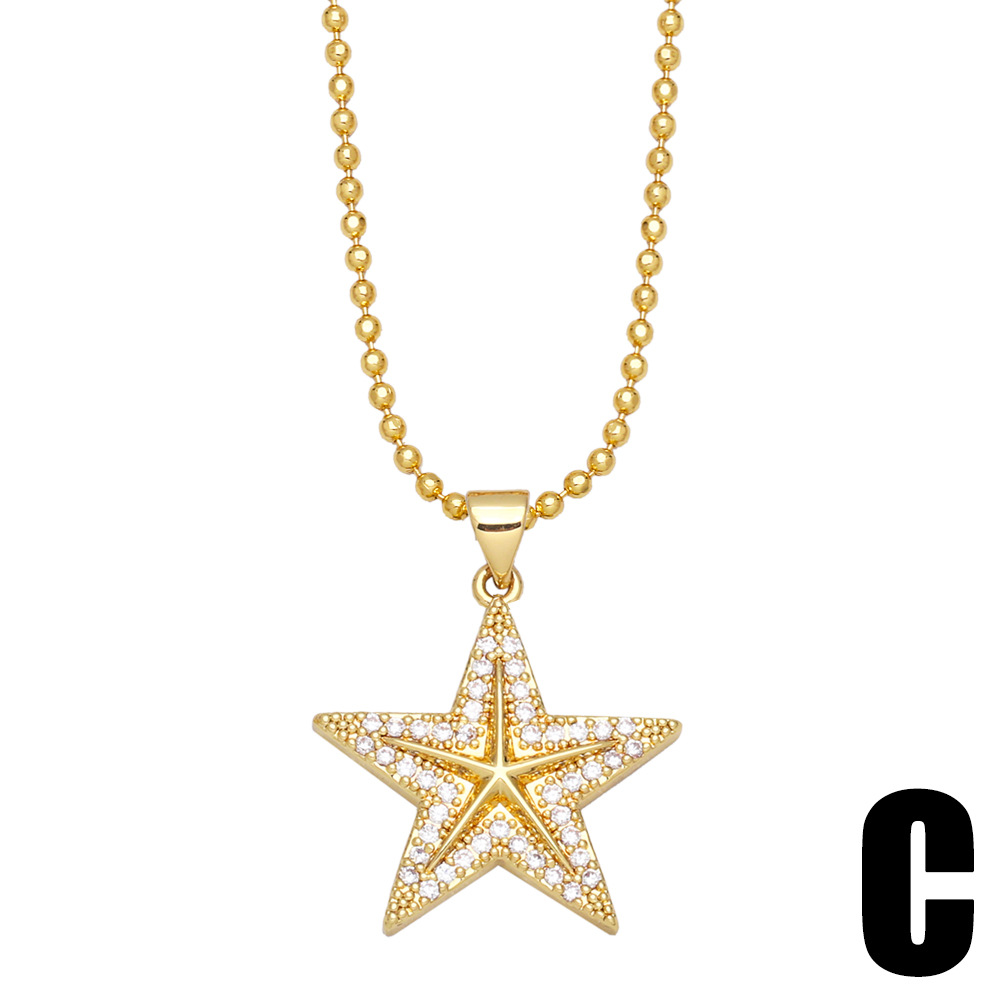 European and American cross-border simple and fashionable cross necklace for women with colorful diamonds and five-pointed stars, retro and creative collarbone chain Application Scenario