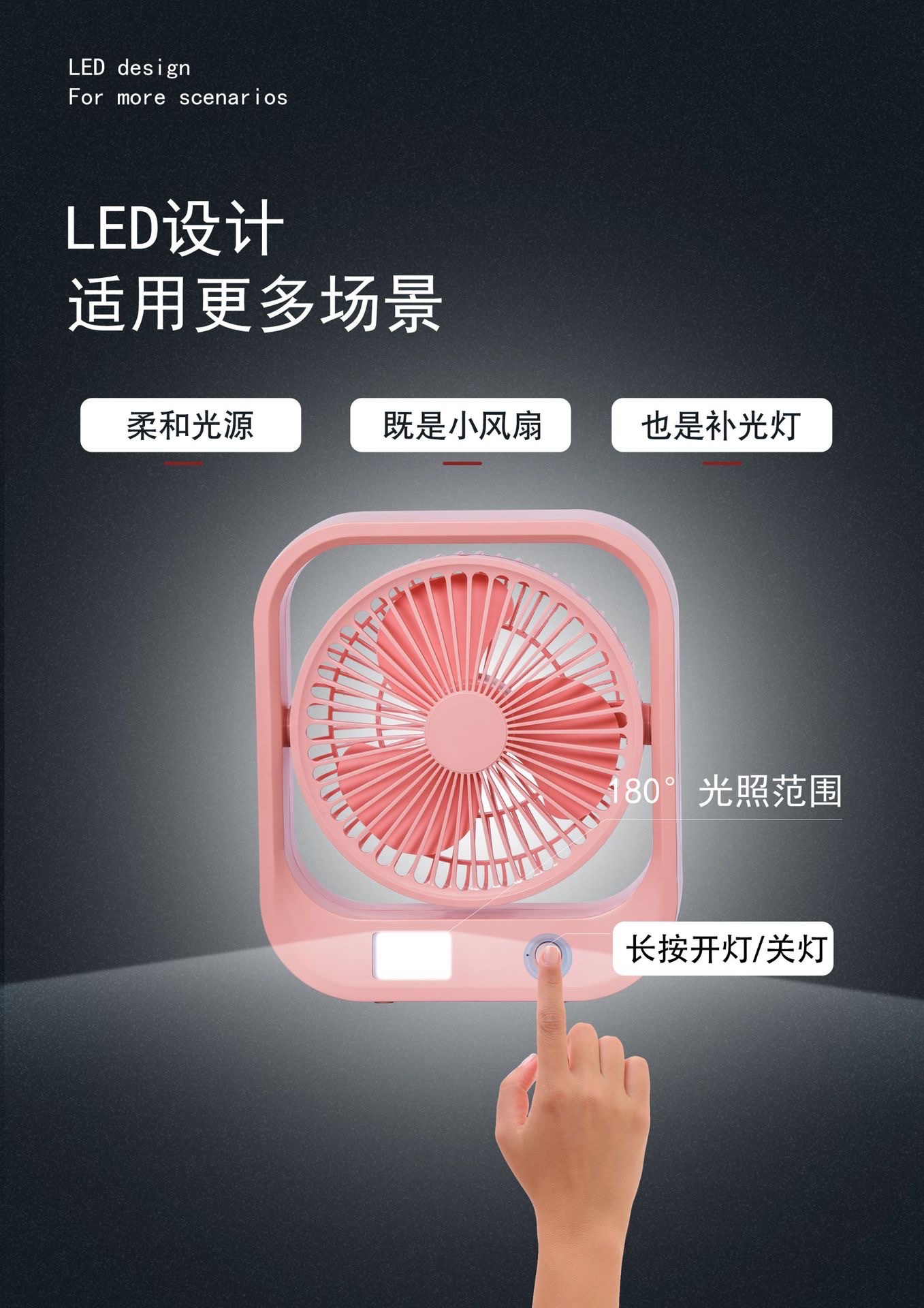 Summer 6-inch student dormitory desk with light charging, office desk, popular supplementary light SUB small fan details Picture