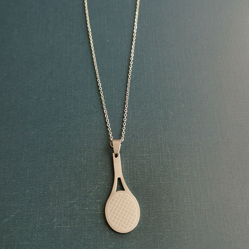 Badminton rackets, titanium steel necklaces, fitness and sports stainless steel pendants and other accessories are selling well in wholesale for foreign trade detail image 4