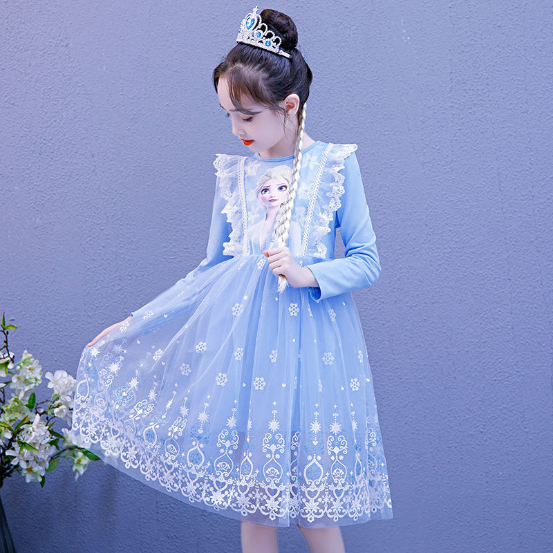 女童冰雪奇缘连衣裙超仙新款女孩生日礼服儿童春秋爱莎公主裙礼服详情图11