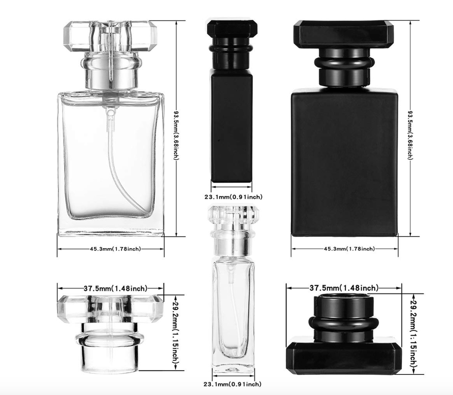玻璃瓶/香水瓶/香水盖白底实物图