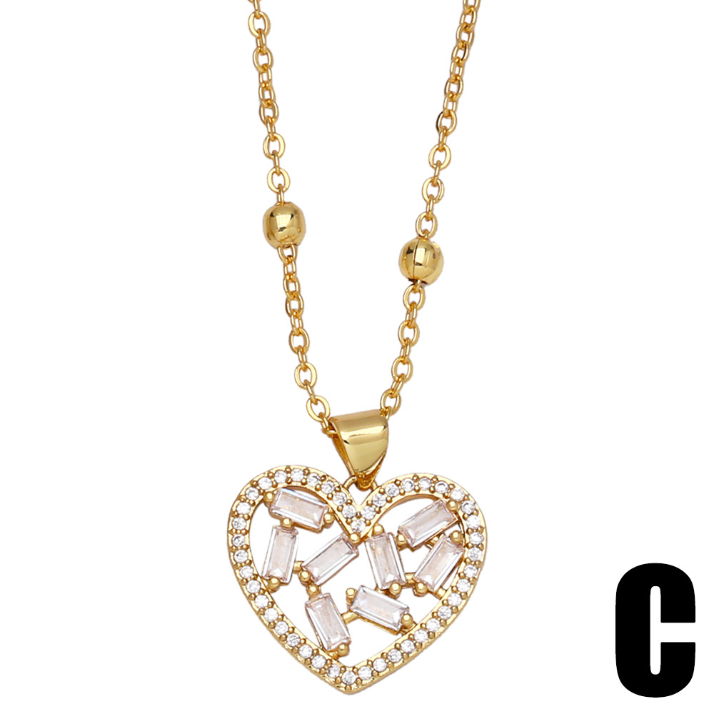 A new cross-border European and American fashion zircon heart-shaped pendant necklace, a niche and light luxury rose collarbone chain for women detail image 4