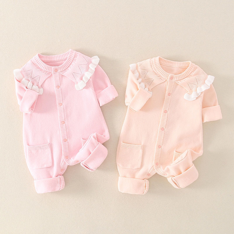 婴儿装/宝宝连体衣/婴儿爬爬服白底实物图