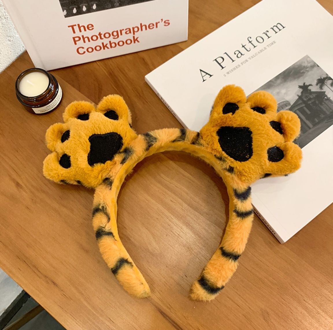 可爱老虎发箍2022新年头饰表演拍照压发头箍老虎耳朵毛绒发夹圣诞详情图7