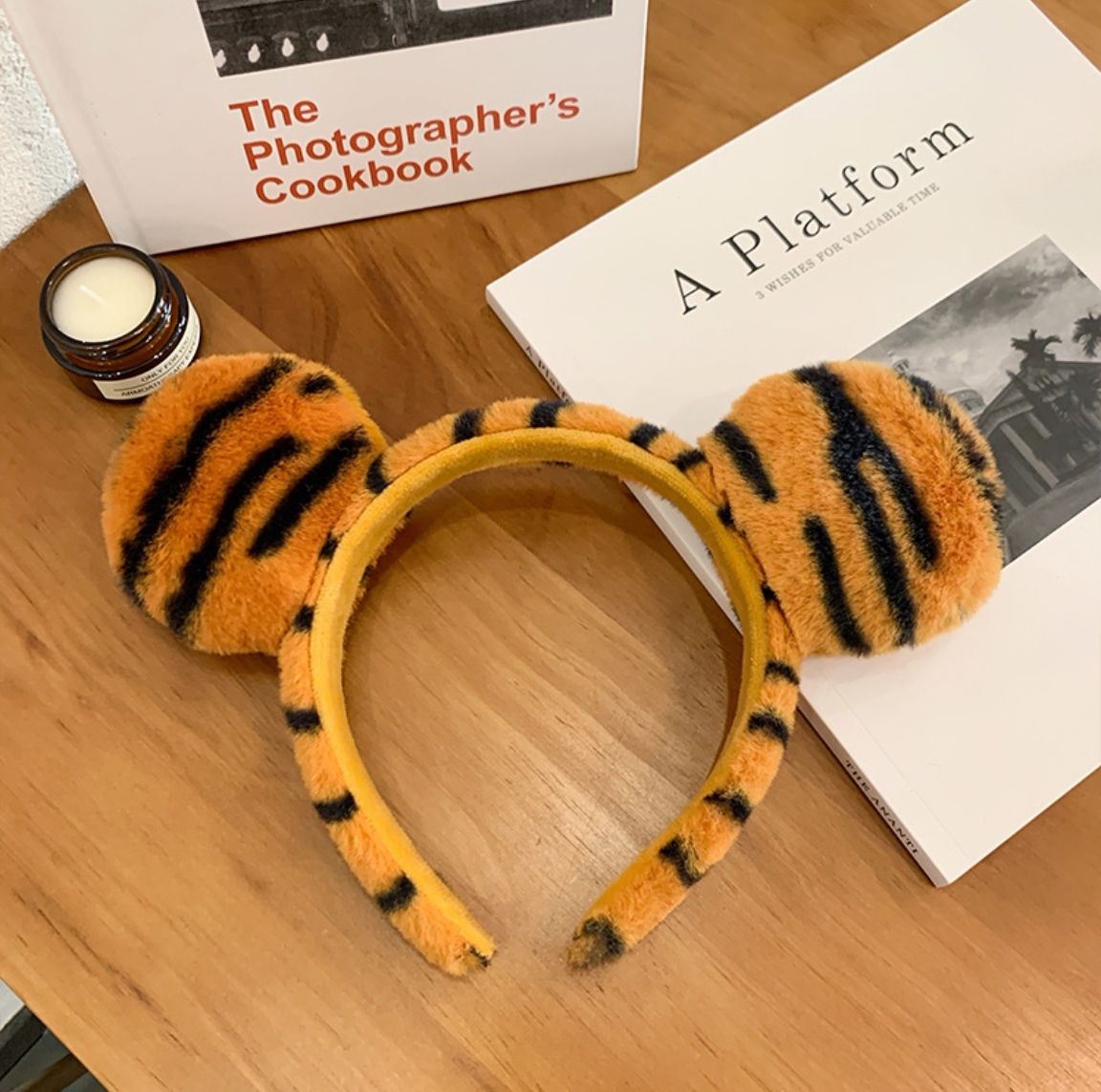 可爱老虎发箍2022新年头饰表演拍照压发头箍老虎耳朵毛绒发夹圣诞详情图5