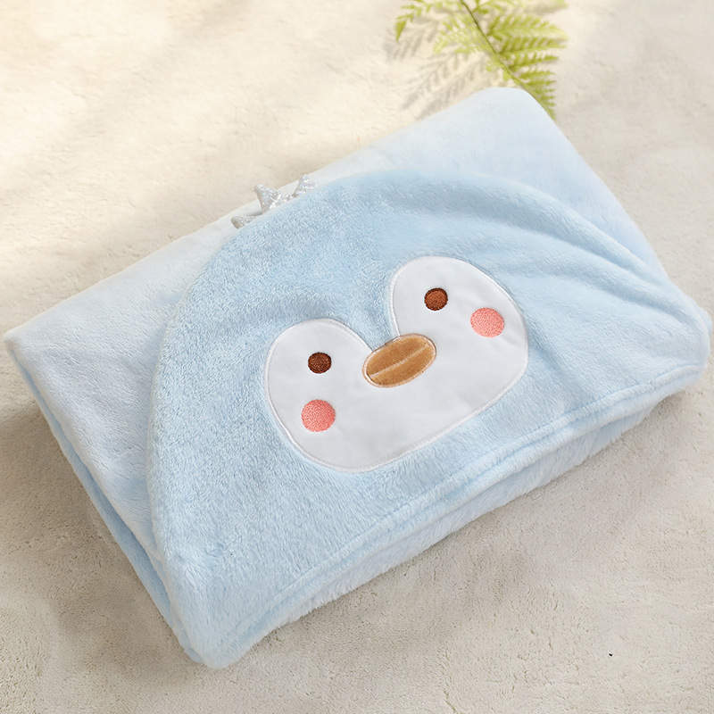 Autumn and winter cartoon animal cape, cloak, dinosaur, penguin, flannel blanket, student shawl, cover blanket, custom-made 80*140cm, 100*140cm detail image 7