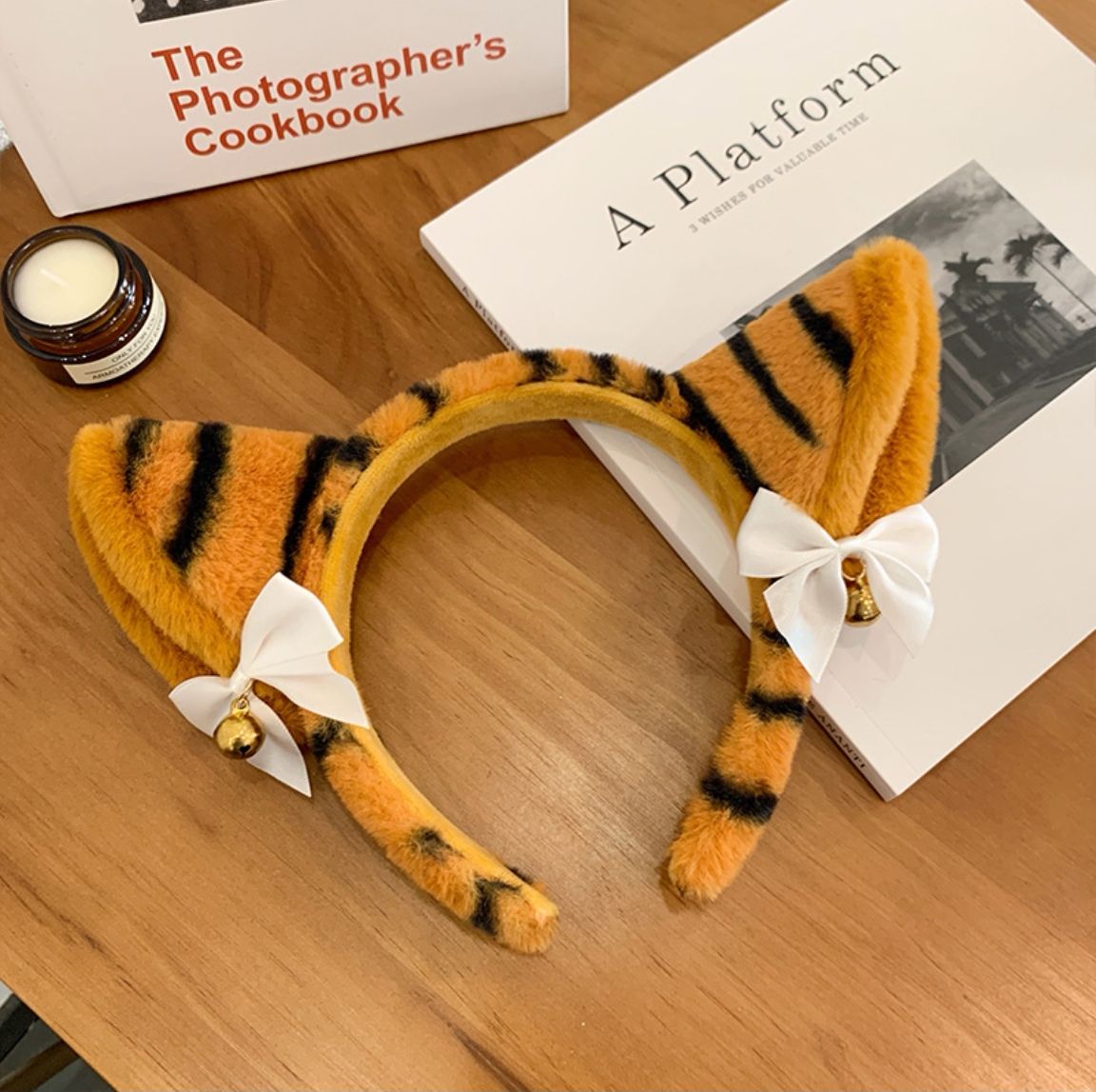 可爱老虎发箍2022新年头饰表演拍照压发头箍老虎耳朵毛绒发夹圣诞详情图6