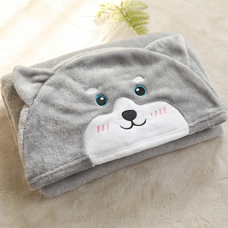 Autumn and winter cartoon animal cape, cloak, dinosaur, penguin, flannel blanket, student shawl, cover blanket, custom-made 80*140cm, 100*140cm detail image 4