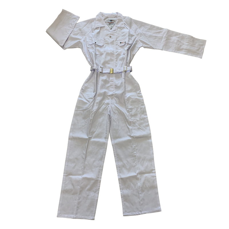 FLYTON连体服，白色薄款一件套，6535面料劳保服，工地防护服