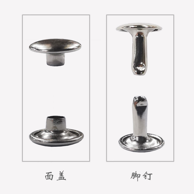 Wholesale from the original manufacturer of double-sided willow rivets for diy clothing and accessories bags, straps, round mother and child rivets, and double-sided collision rivets details Picture