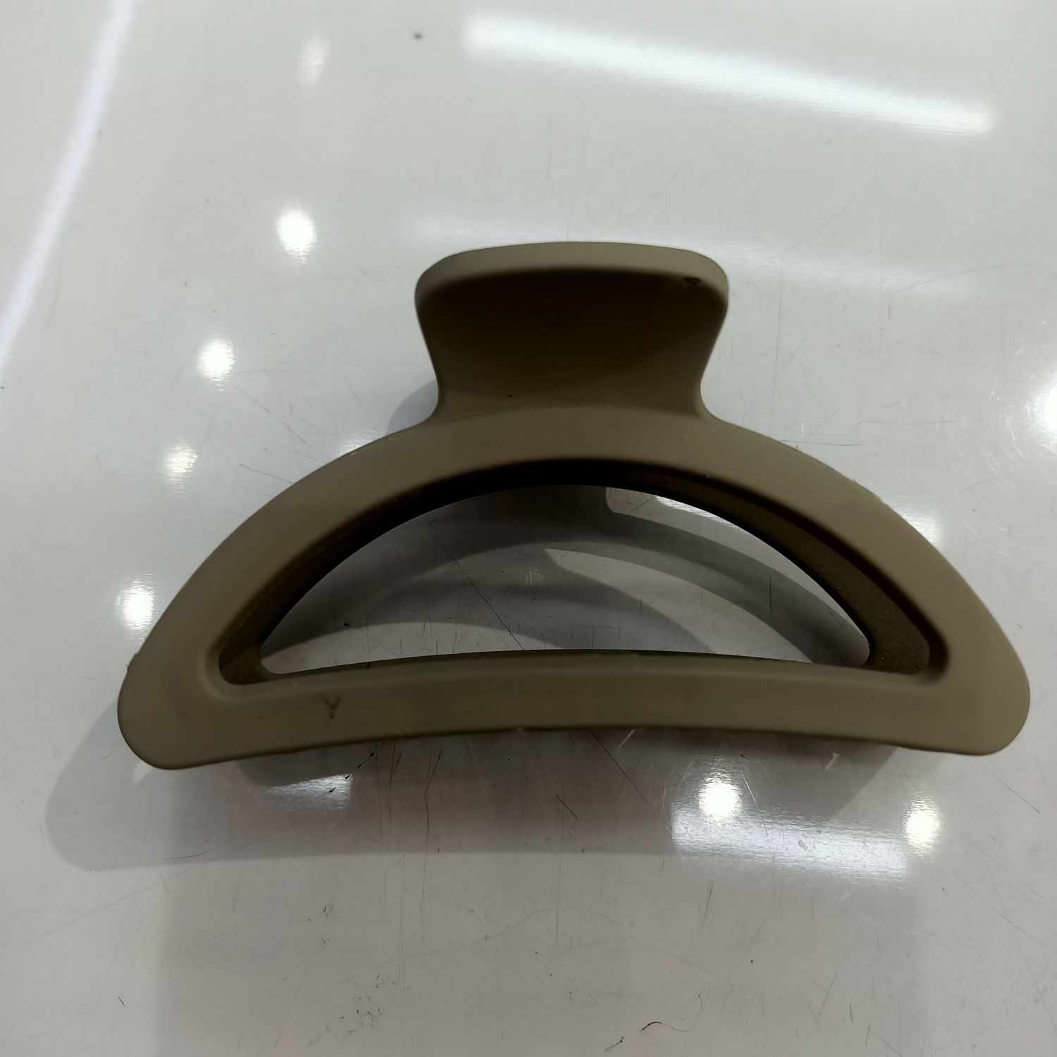 韩版时尚新款简约洋气女生塑料抓夹半圆深咖4568婷婷饰品