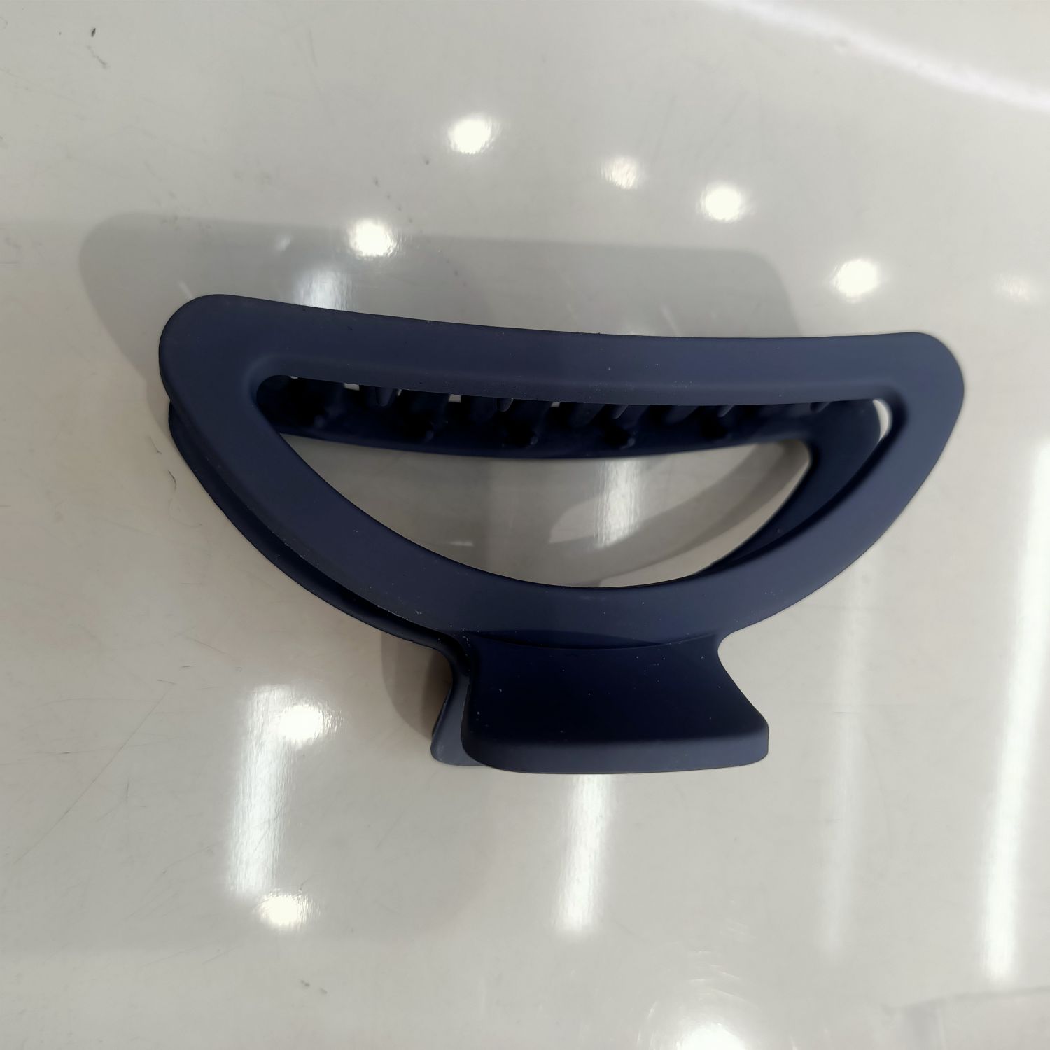 韩版时尚新款简约洋气女生塑料抓夹半圆紫色4575婷婷饰品详情图3