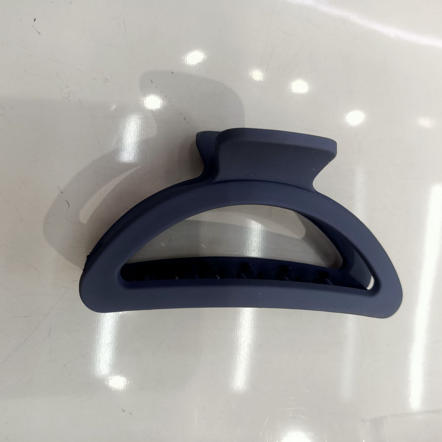 韩版时尚新款简约洋气女生塑料抓夹半圆紫色4575婷婷饰品