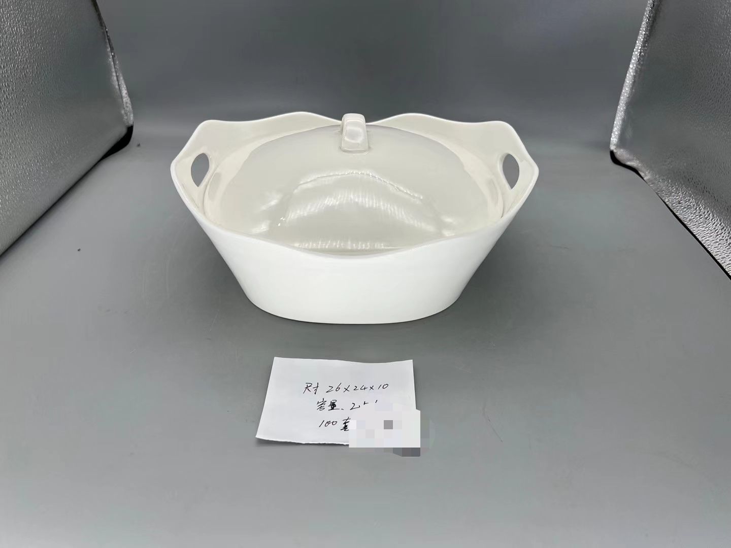 方圆陶瓷酒店白色陶瓷汤锅酒店餐具FY768826