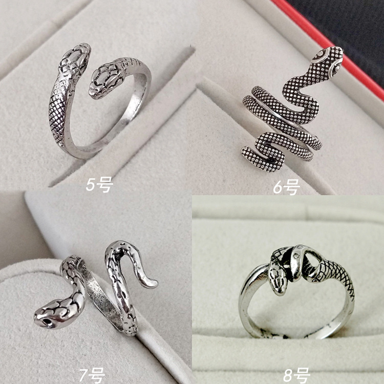 9 snake-shaped rings, priced at 3.8 each. Fashionable Korean-style trendy ring, suitable for both men and women details Picture