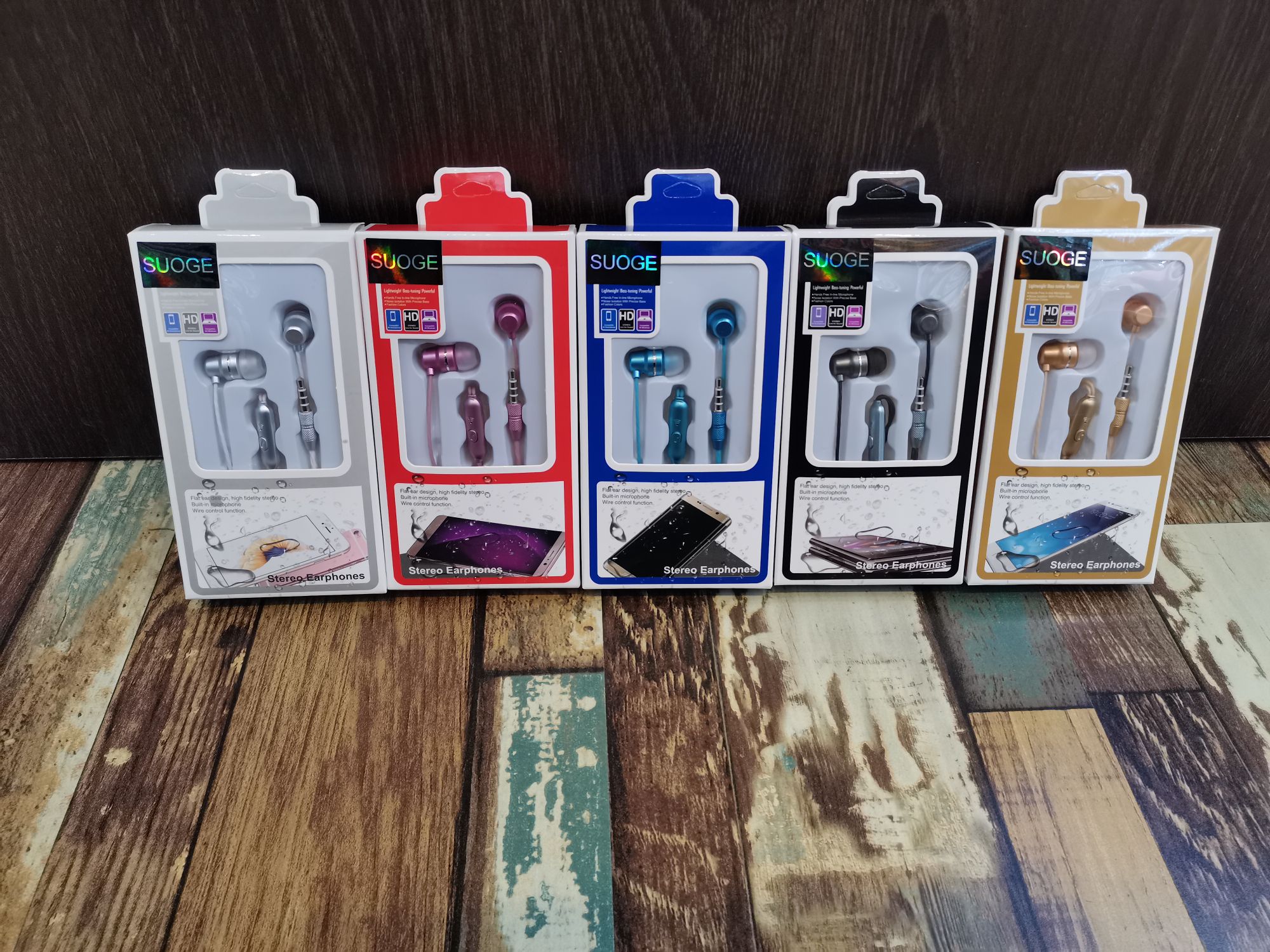 Sogo brand headphones, SG-070 mobile phone headphones, earplugs, earphone labels, earphone cables, wired headphones, headphones with labels