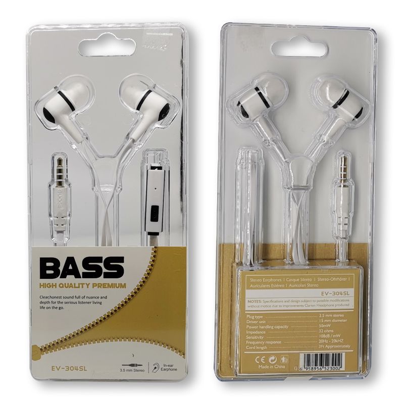 Sogo brand headphones, EV-301 mobile phone headphones, earplugs, earphone labels, earphone cables, wired headphones, headphones with labels Item Picture